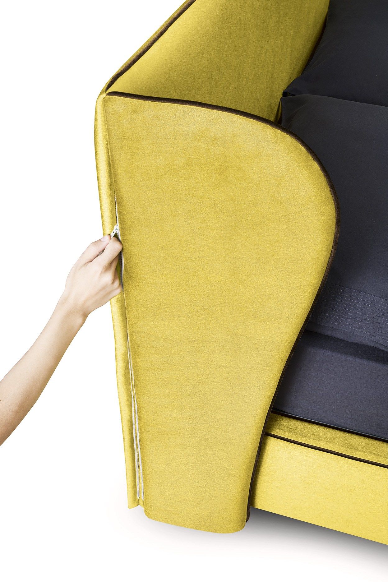 Двуспальная кровать для хранения ткани с мягким изголовьем Felis Bedstories ARCH-00019088 - Вид №7