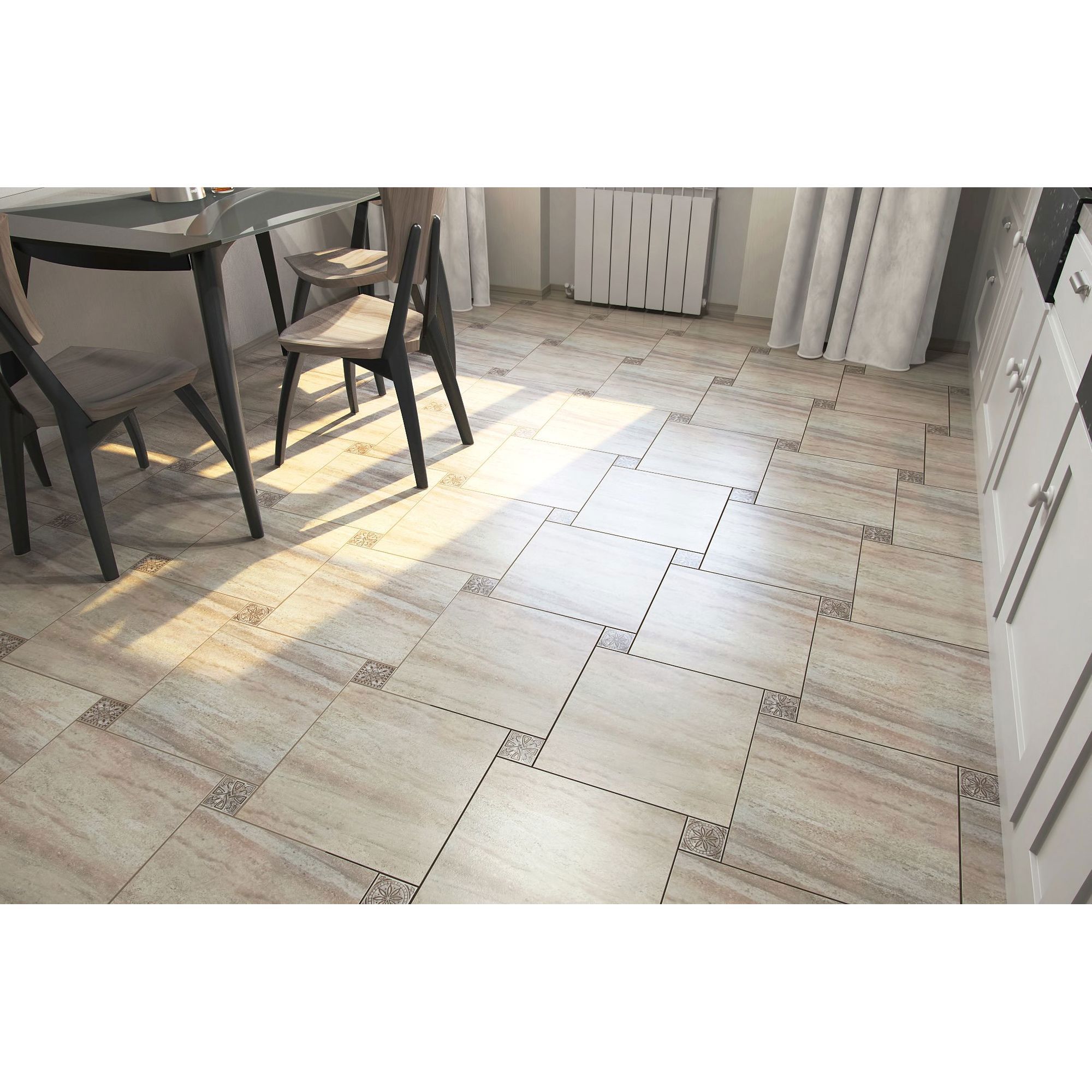 Декоративная вставка Kerama Marazzi Престон 7.7×7.7 см серый керамогранит 18361453 STLM-0010528 - Вид №5