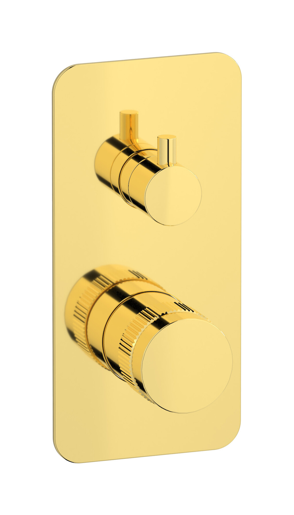 Прогрессивный настенный смеситель для душа на 2 потребителя. WE ARE IB rx310oo Gold Reflex