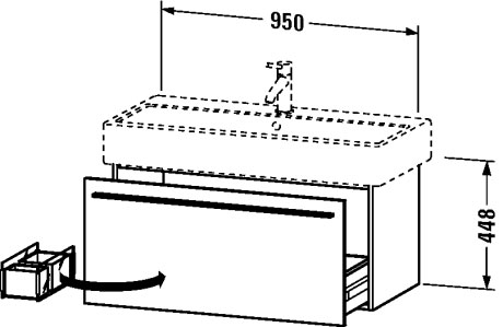 XL604607575 X-Large Тумбочка подвесная Лен, декор Duravit - Вид №1