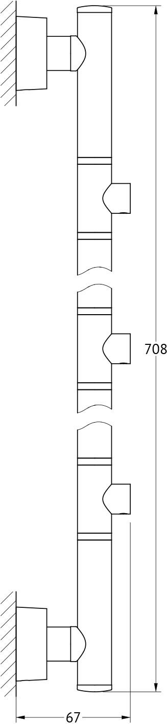 NOS 078 Штанга для 3-х аксессуаров 71 cm FBS Nostalgy - Вид №1
