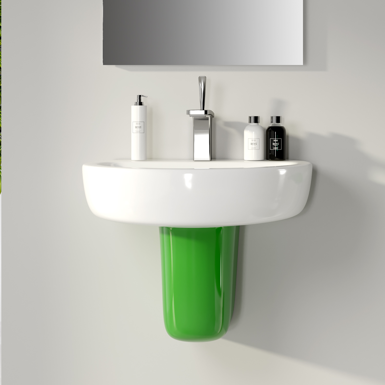 Полупьедестальный умывальник Best Color Green SANITA LUXE BSTSLWB01