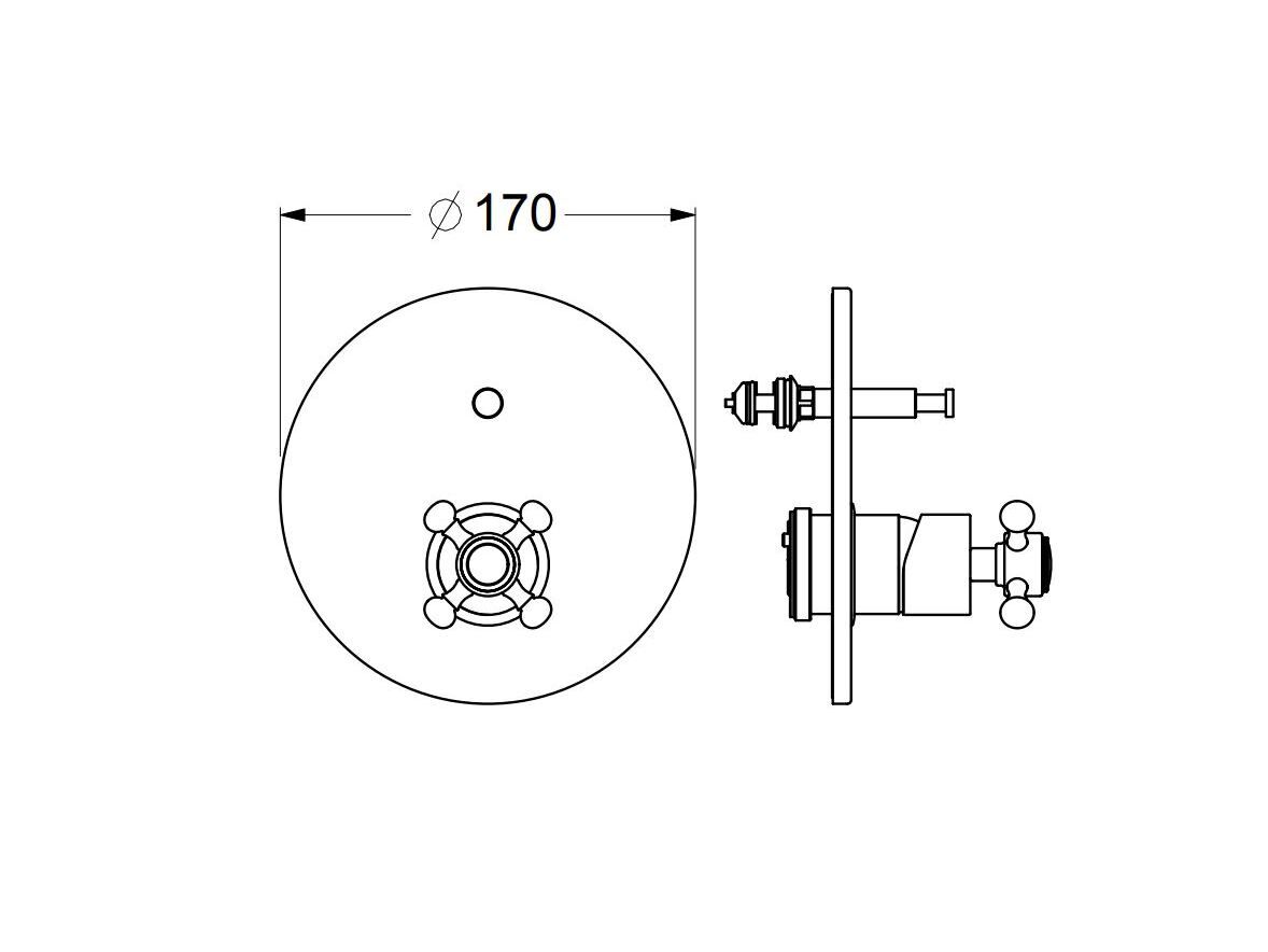 Однорычажный встраиваемый смеситель для душа с переключателем GUGLIELMI RUBINETTERIE классическая ARCH-00040674 - Вид №2