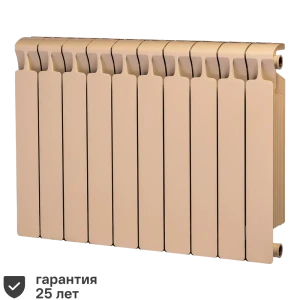 Радиатор секционный Rifar Monolit M50010RAL1015 500/100 10 секций боковое подключение биметалл бежевый