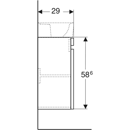 869047000 Шкафчик для раковины Geberit Renova Plan, с одной дверью Geberit  - Вид №17
