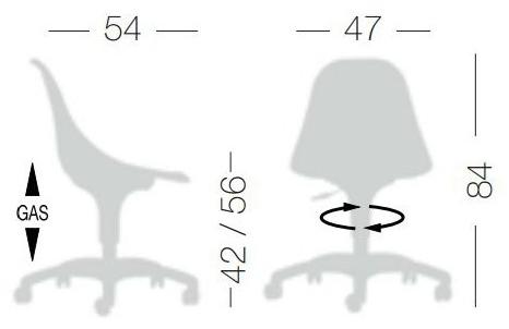 GABER Офисное кресло из технополимера с 5 спицами на колесиках Harmony sun-id-1501008 - Вид №6