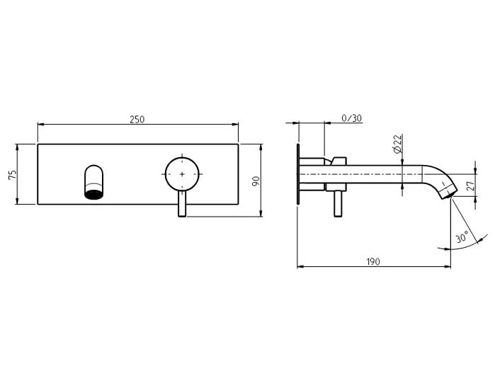 Настенный однорычажный смеситель для раковины с ограничителем расхода Rubinetterie Frattini Pepe XL ARCH-00076573 - Вид №39