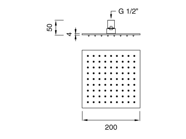 Квадратная регулируемая душевая головка из нержавеющей стали CEADESIGN FREE IDEAS ARCH-00068107 - Вид №2