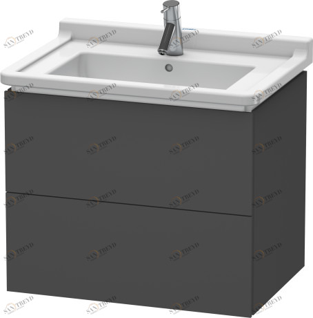 LC626404949 L-Cube Тумбочка подвесная Графит матовый, декор Duravit