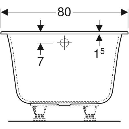 554.043.01.1 Прямоугольная ванна Geberit Soana, узкий край Geberit  - Вид №22