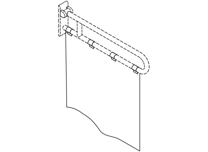 801.52.02030 занавеска для защиты от брызг в душе HEWI HEWI active+  - Вид №2