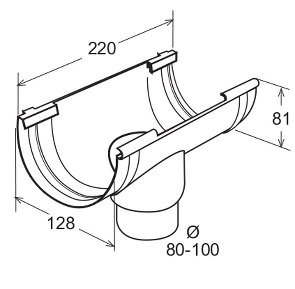 Соединение с эстетическим сливом для желоба 125 First Corporation First Plast ARCH-00141448 - Вид №2