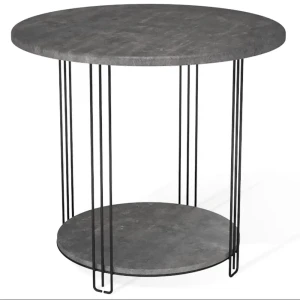 Столик журнальный круглый 49.5x49.5 см серый/черный