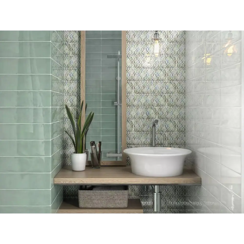 Керамическая плитка Kerama Marazzi Монпарнас для стен в сочном зеленом цвете 86360069 STLM-0068073 - Вид №6
