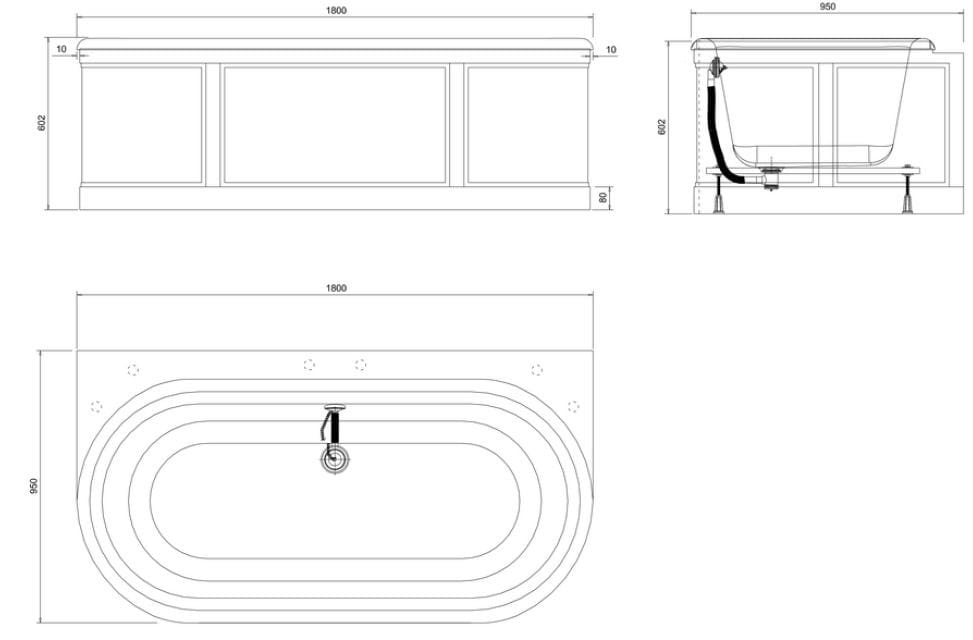 Утопленная акриловая овальная ванна Burlington LONDON ARCH-00093449 - Вид №4