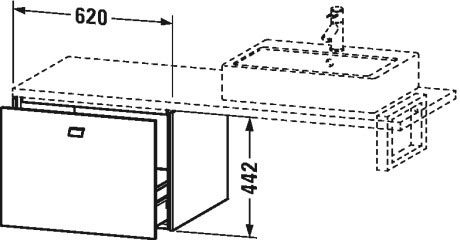 BR513309191 Brioso Шкафчик для консоли Серо-коричневый декор Duravit - Вид №1
