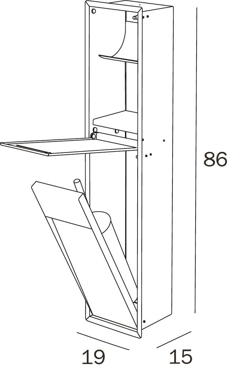 INDA® Модуль держателя рулона, держатель запасного рулона и держатель для туалетной щетки My secret A8085c-a8086c - Вид №2