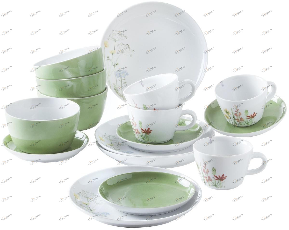 39G231A69358C MG Wildflower Kombiset 16tlg. пять чувств акварель зеленый Kahla-porzellan 