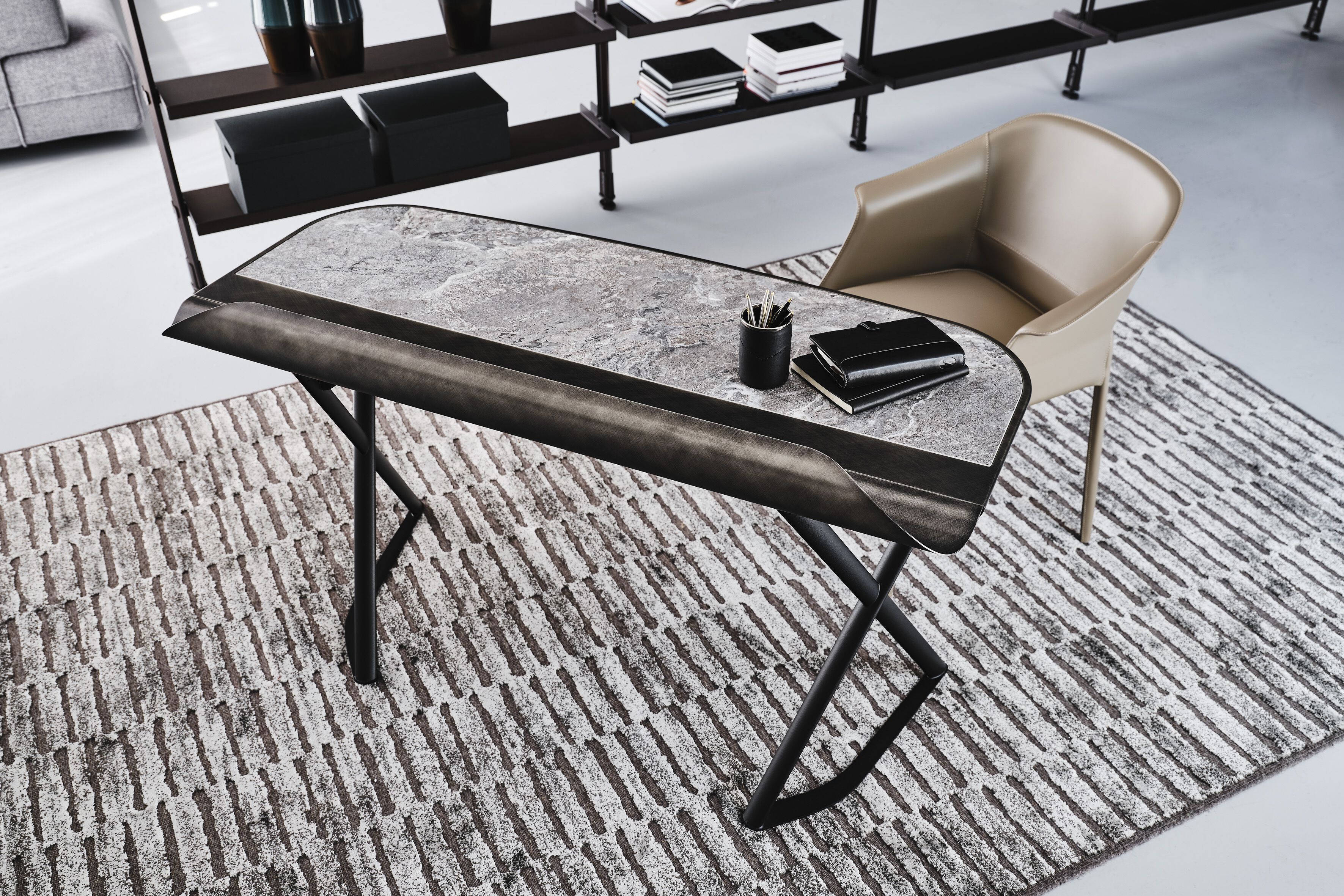 Стальной и керамический письменный стол Cattelan italia Cocoon ARCH-00032513 - Вид №3