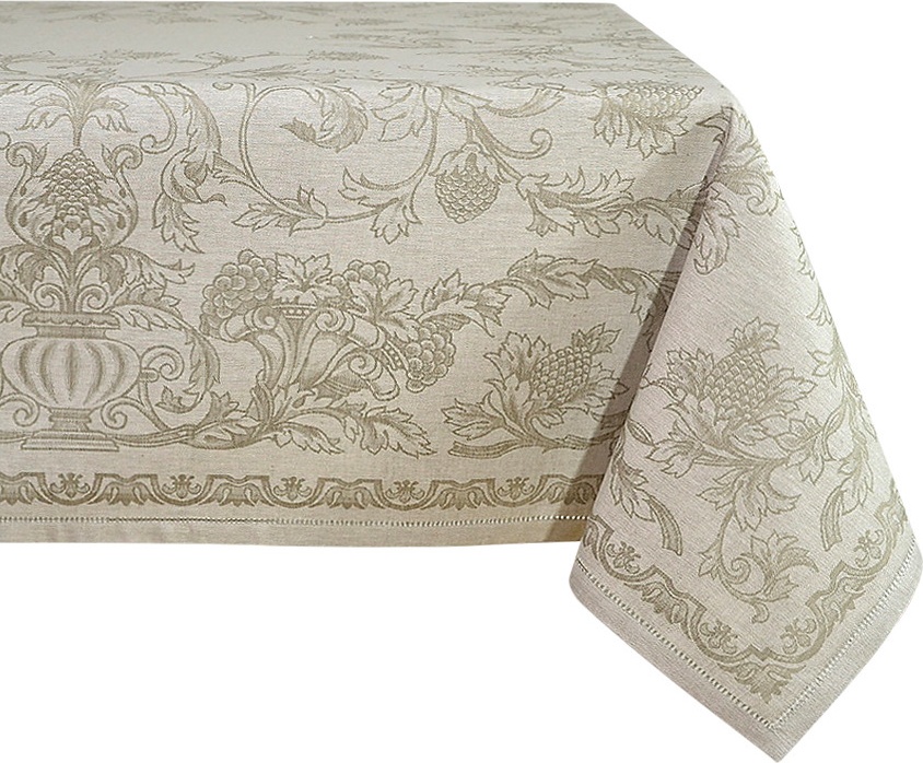 10601032 Яковлевский жаккард Скатерть прямоугольная Яковлевский Жаккард Французский Мотив 150х220см бежевая, полулен Ткань 