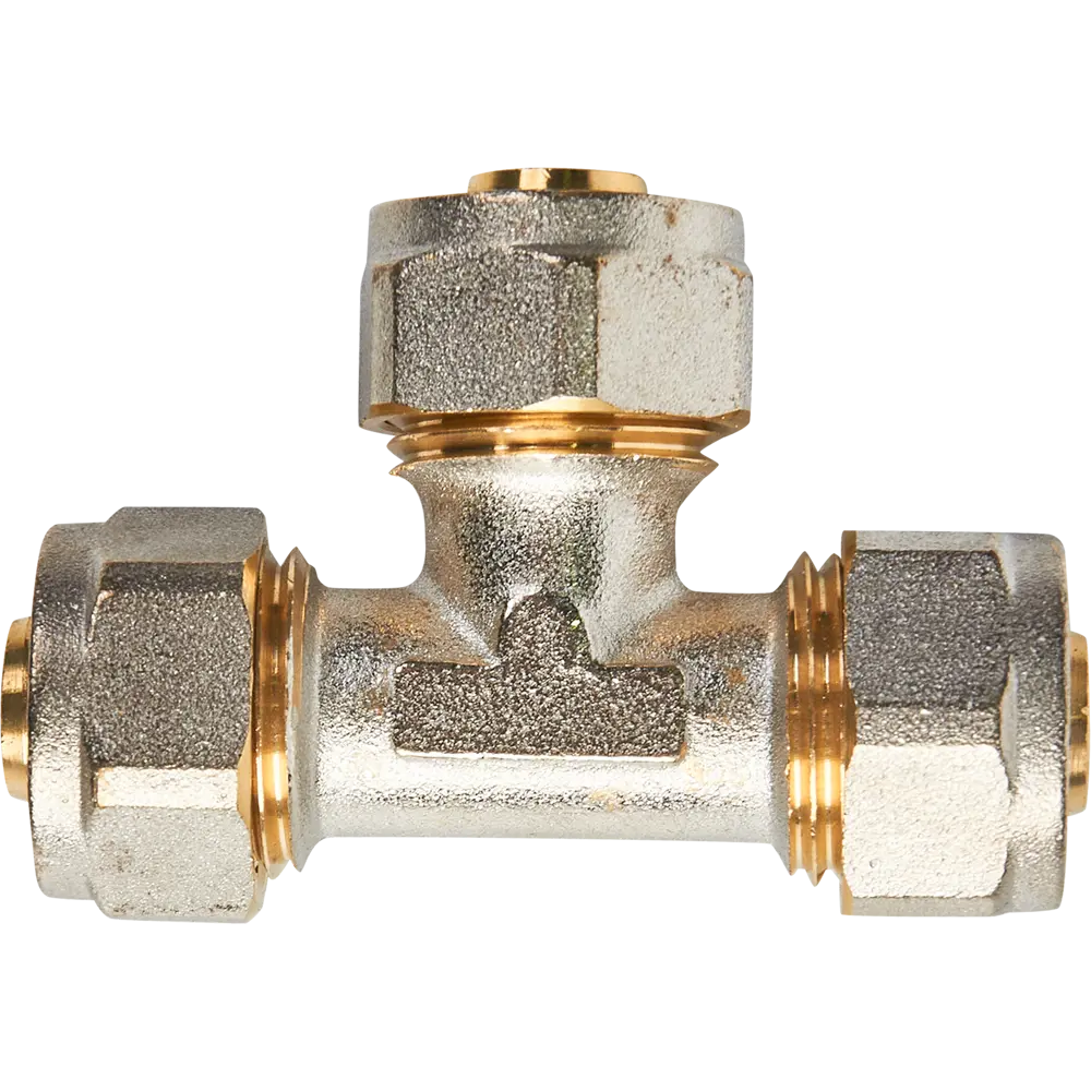 Тройник Aquasfera 16 мм никелированная латунь 027-9014 STLM-2142833 - Вид №1