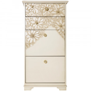 11618 Тумба для обуви Терра-4 (с 4-мя ящиками) Айвори Мраморное золото BOGACHO