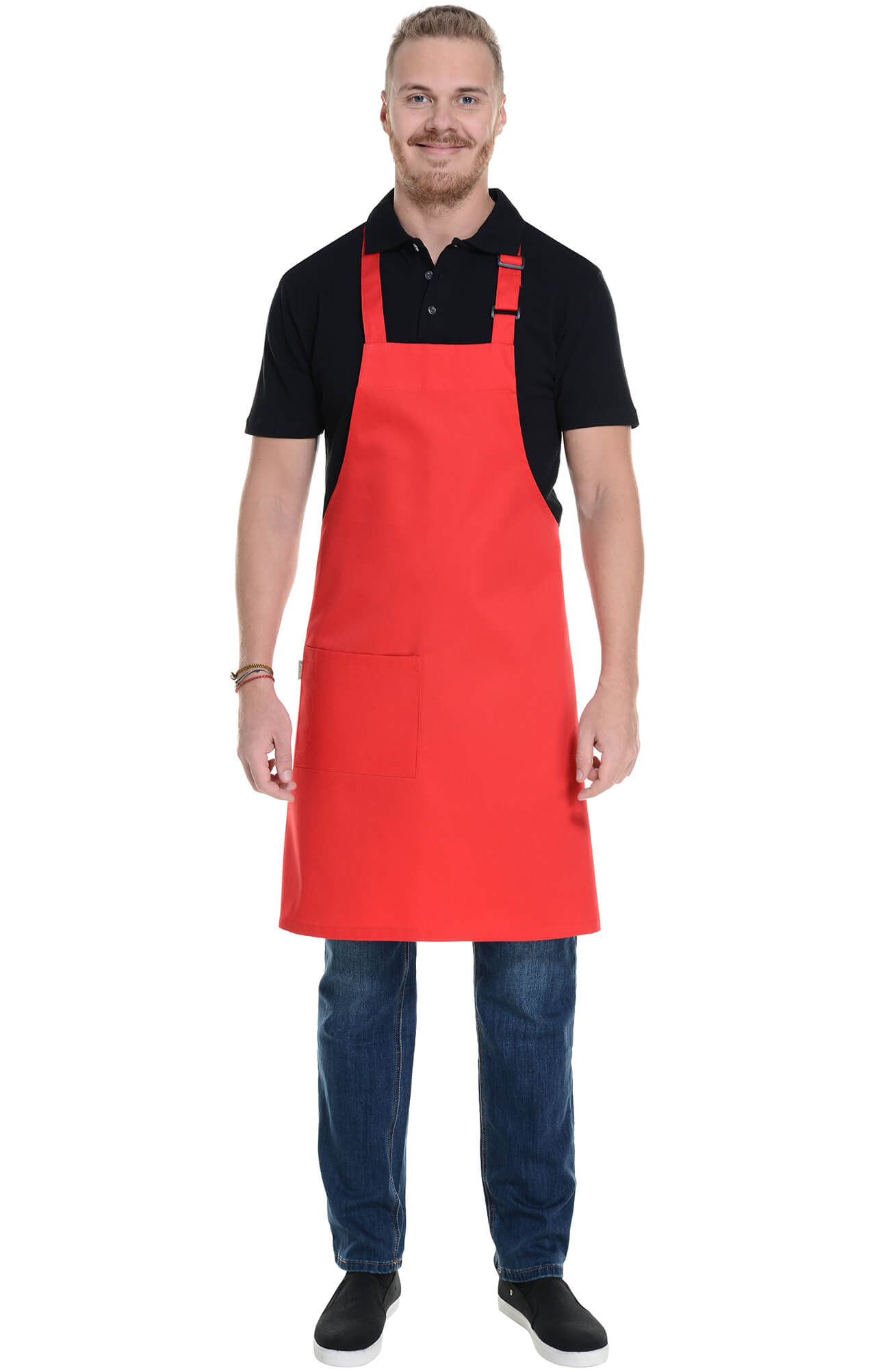 60124 Фартук с нагрудником red (красный) HORECA  Одежда для официантов  размер  - Вид №6