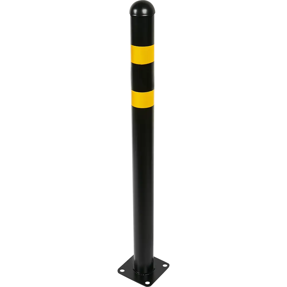 Парковочный столбик стальной, 5.7x75 см на площадке желто-черный Santreyd STLM-2151227