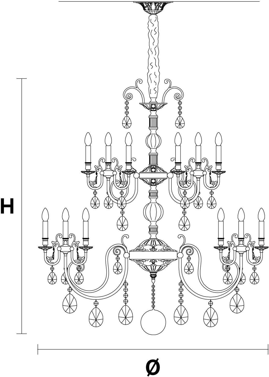 Masiero Люстра из латуни с кристаллами накаливания Zaira sun-id-1433409 - Вид №3