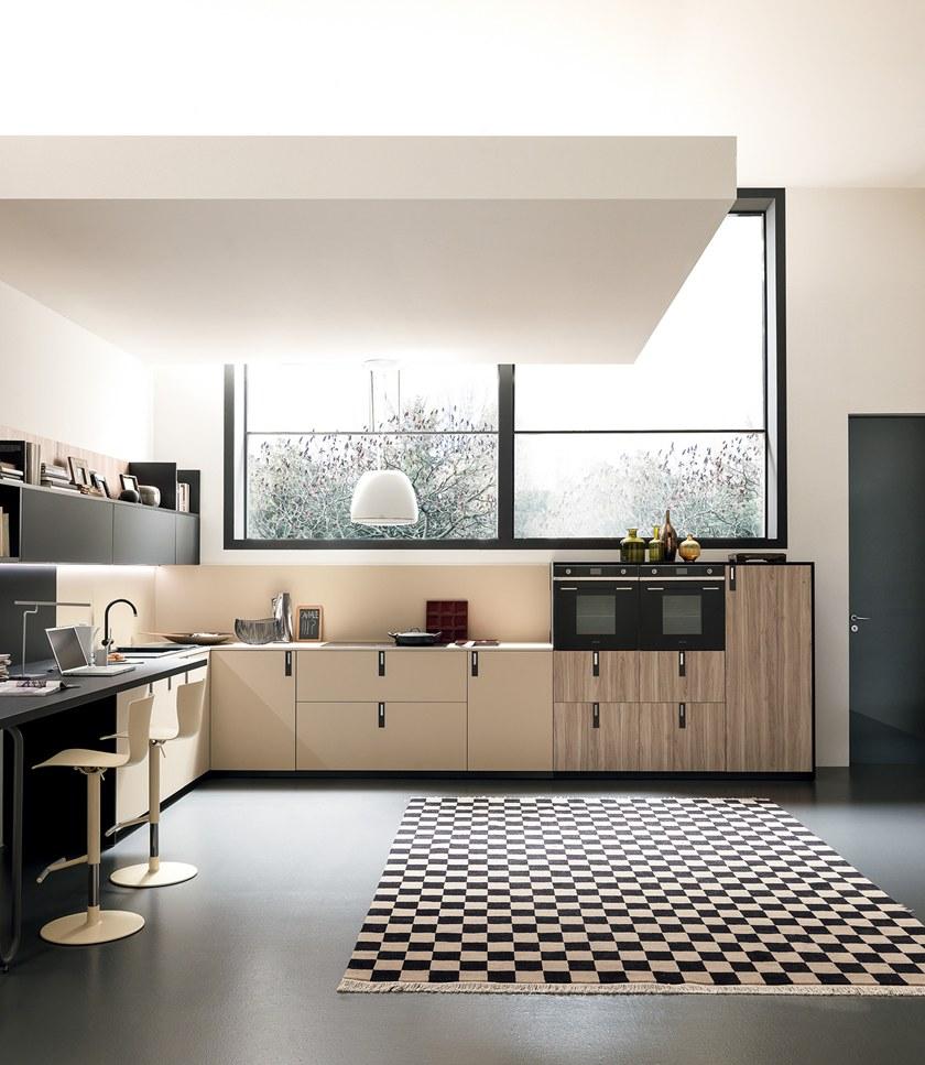 Febal Casa Линейная встроенная кухня из fenix-ntm® sun-id-1363176 - Вид №2