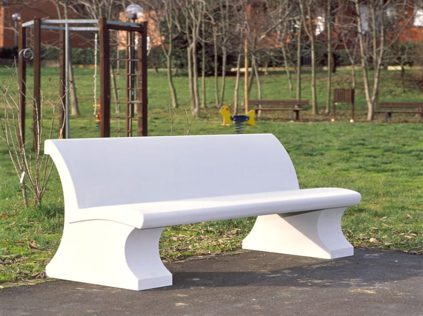 Реконструированная каменная скамья со спинкой Viscio Urban Design ATHENA ARCH-00094705