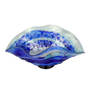 1796 ORIGINALMURANOGLASS Декоративная чаша Синий Океан - муранское стекло 26 см