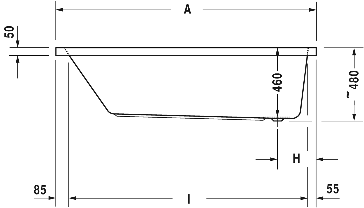 700411..0000000 Ванна Vero Air #700411 1700 x 700 мм Белый Alpin Duravit - Вид №4
