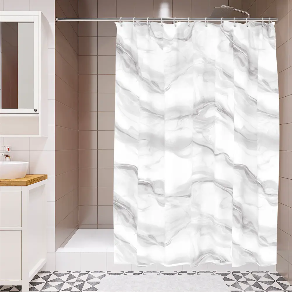 Штора для ванной Lemer Auvergne 180x180 см PEVA цвет белый/серый STLM-2169524