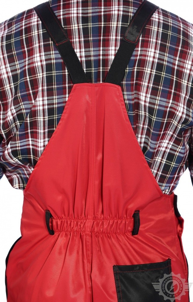 61466 Полукомбинезон "Мастер" красно-черный  Летняя спецодежда  размер 56-58/182-188  - Вид №9