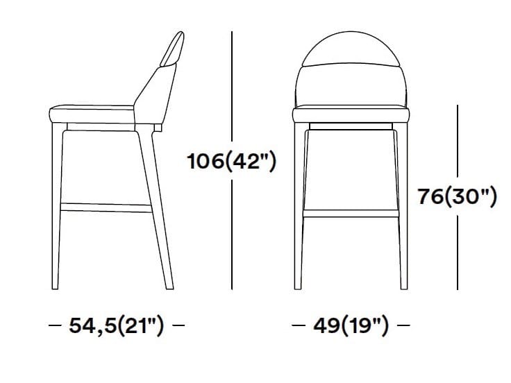 Тканевый табурет с подставкой для ног со спинкой Tirolo ARCH-00029442 - Вид №2