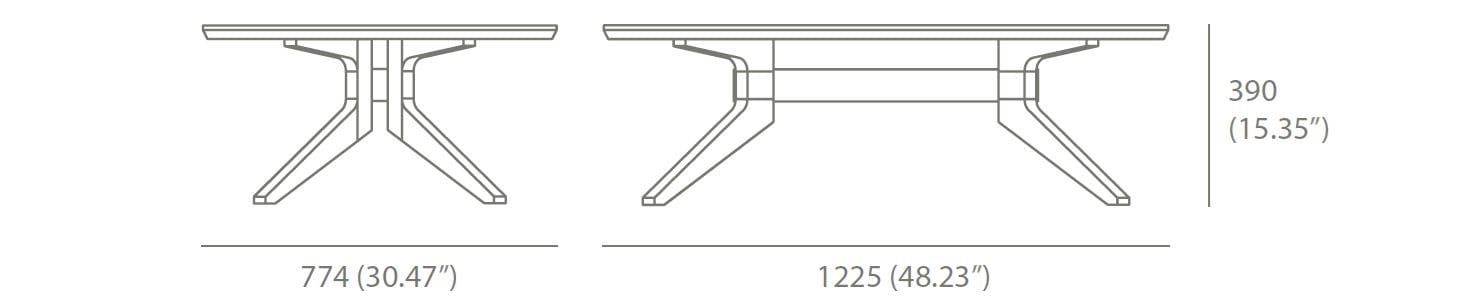 Овальный журнальный столик из грецкого ореха Case Cross ARCH-00060300 - Вид №8