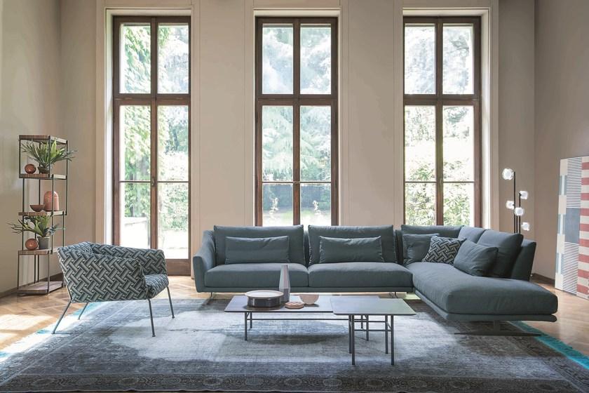 Bonaldo Модульный угловой диван из ткани с подставкой для ног sun-id-1354950 - Вид №1