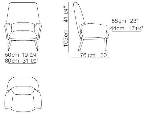 arflex Мягкое кресло из ткани с подлокотниками с высокой спинкой sun-id-1378286 - Вид №7