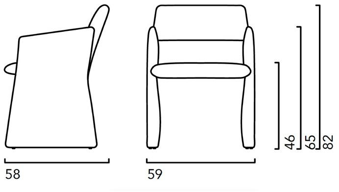 Crassevig Стул из ткани с подлокотниками Aura sun-id-1441933 - Вид №5