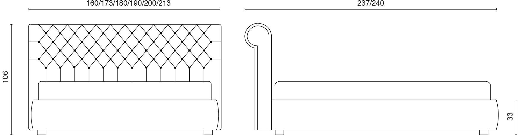 Chaarme Letti Кровать из экокожи с изголовьем капитоне sun-id-1415533 - Вид №3