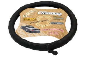 16284437 Оплетка на руль RODEO L 39-40 см, натуральная кожа, Черный LLAH2black VETTLER