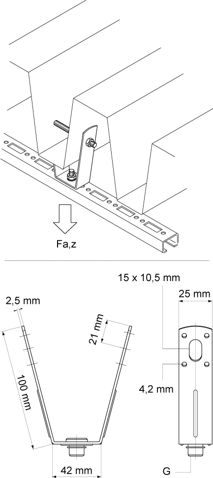6785010 BIS Подвеска-трапеция VdS для монтажа к профлисту walraven  - Вид №1