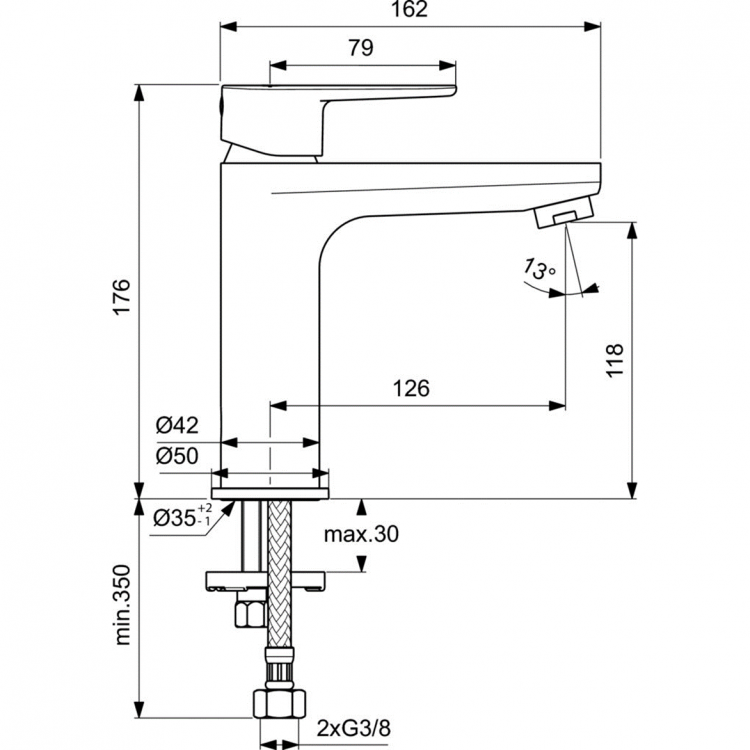 BC554AA Смеситель для раковины CERAFINE MODEL O Ideal Standard CERAFINE O - Вид №6