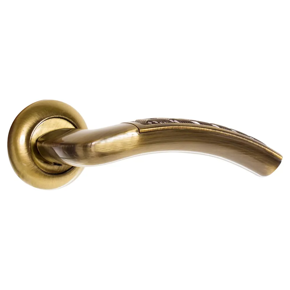 Ручки дверные на розетке Renz DH (N) 39-08, ЦАМ ,цвет античная бронза STLM-2209892