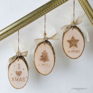 Деревянный кулон с золотым рождественским узором Dekoraniaevents Navidad