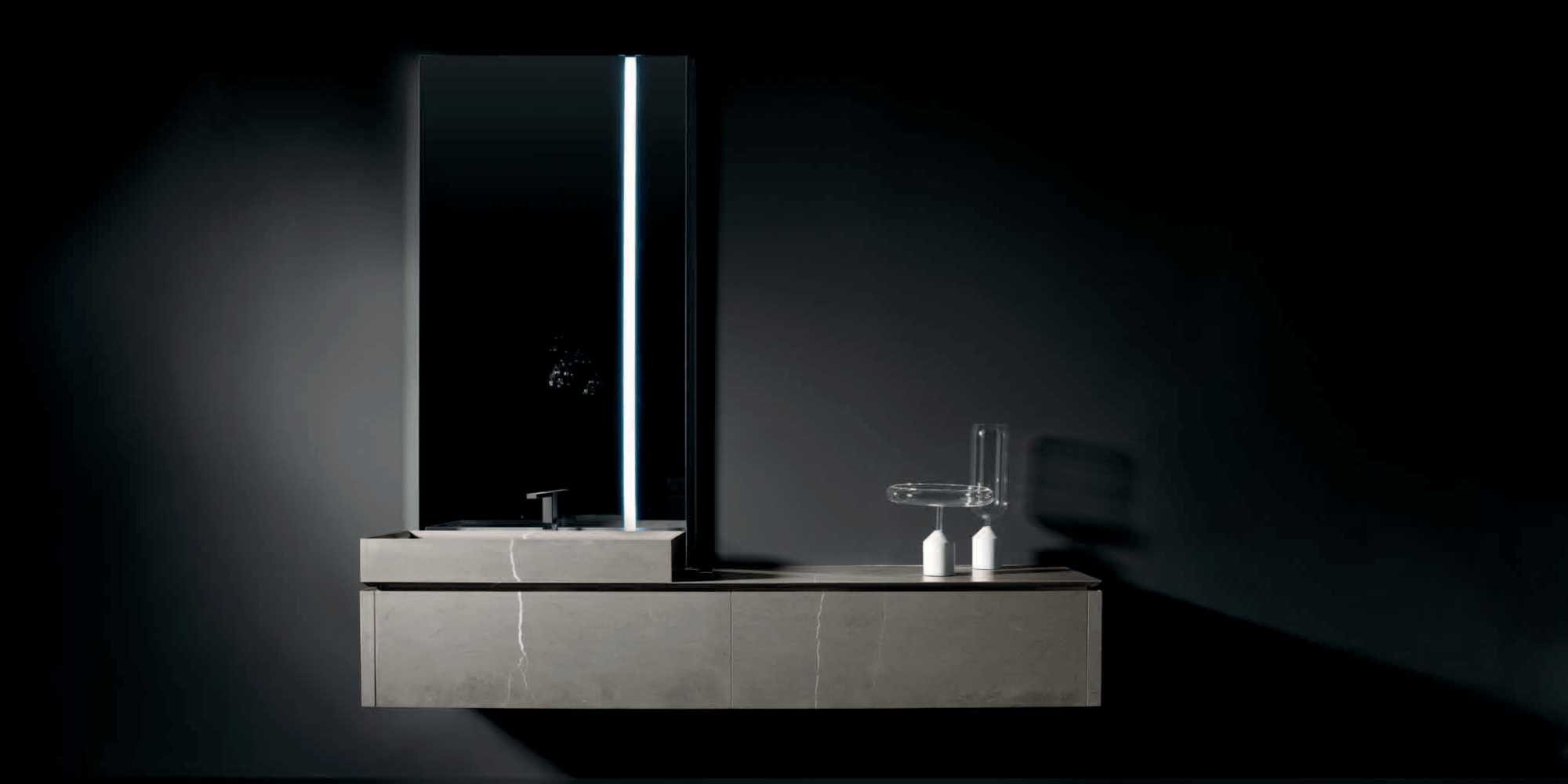 Комбинация ванной комнаты P105 в отделке HEIGHT 90 Marmo Medea MILLDUE PURO PURO105 - Вид №2