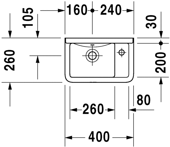 0751400000 Подвесная раковина настенная овальная Duravit Starck 3 - Вид №2