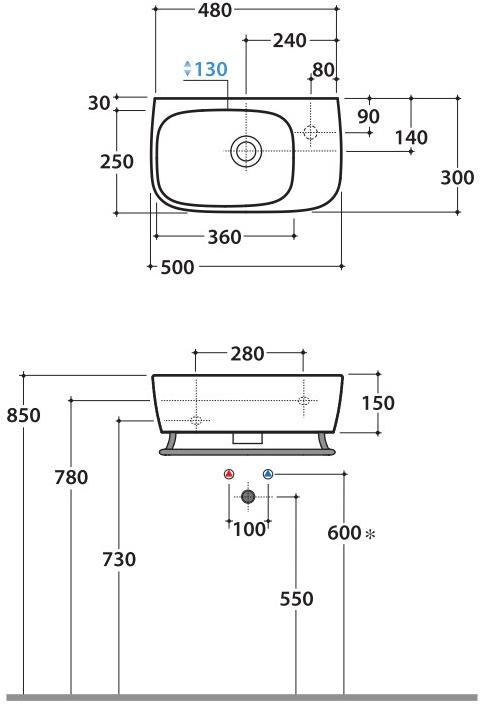 Ge046/47/60/61/70 bi Подвесная раковина настенная овальная Ceramica Globo Genesis белая - Вид №13