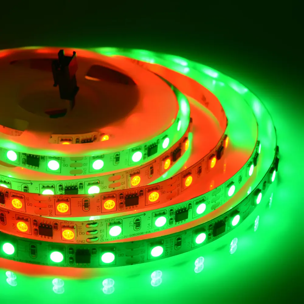 Светодиодная лента адресная SMD 5050 60 диод/14.4 Вт/м 12 В 10 мм IP20 2 м RGB белая подложка APEYRON STLM-2168943 - Вид №4